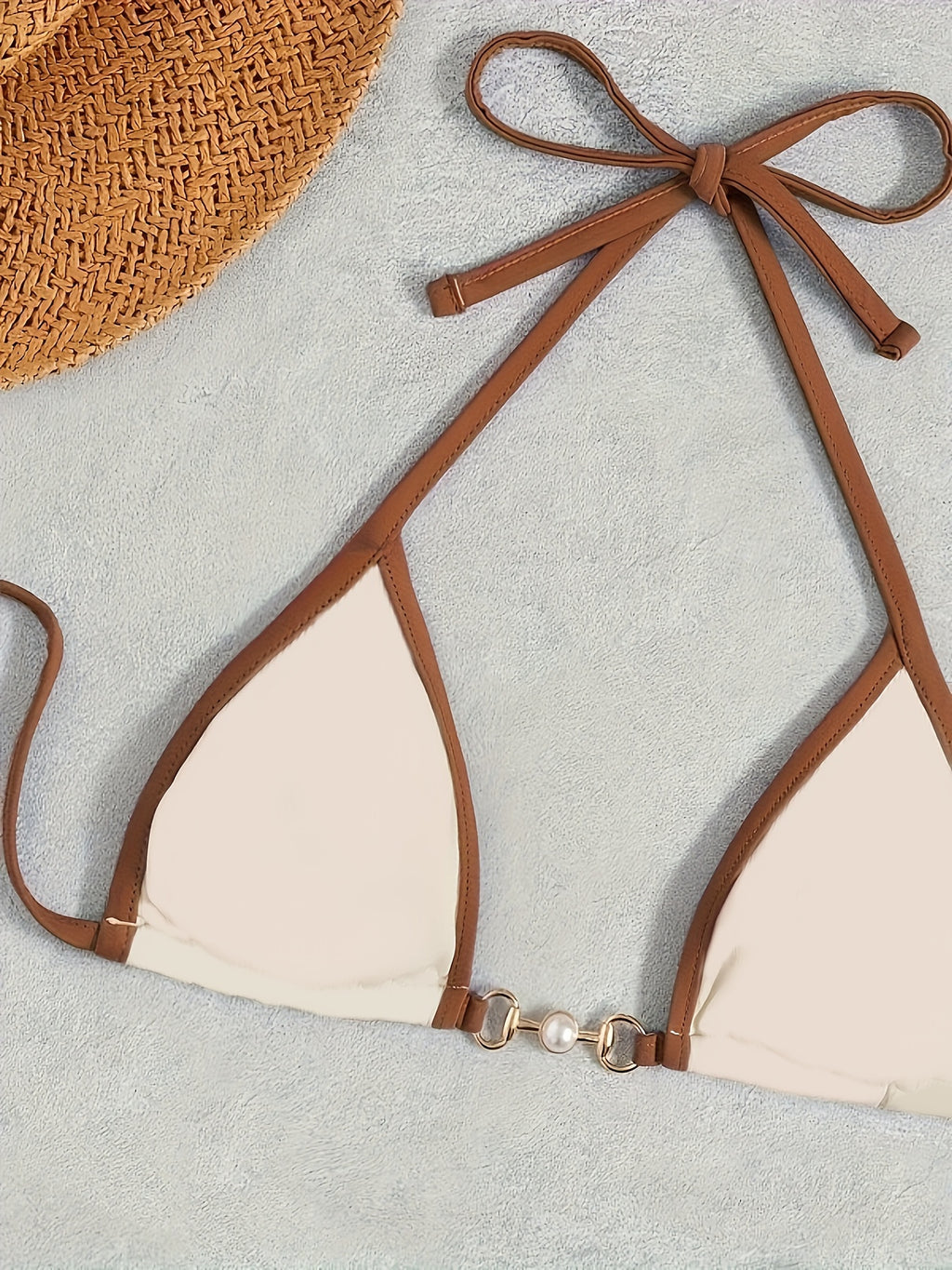 Bikini Sexy Three-Point Metal Additions Split Swimsuit