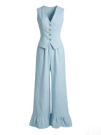 Linen Waistcoat Trouser Set by Maisonvirelle