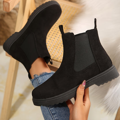 Elegant Chelsea Boots for Women Velvet Autumn Winter Comfort Fit for Work Weekend Autumn