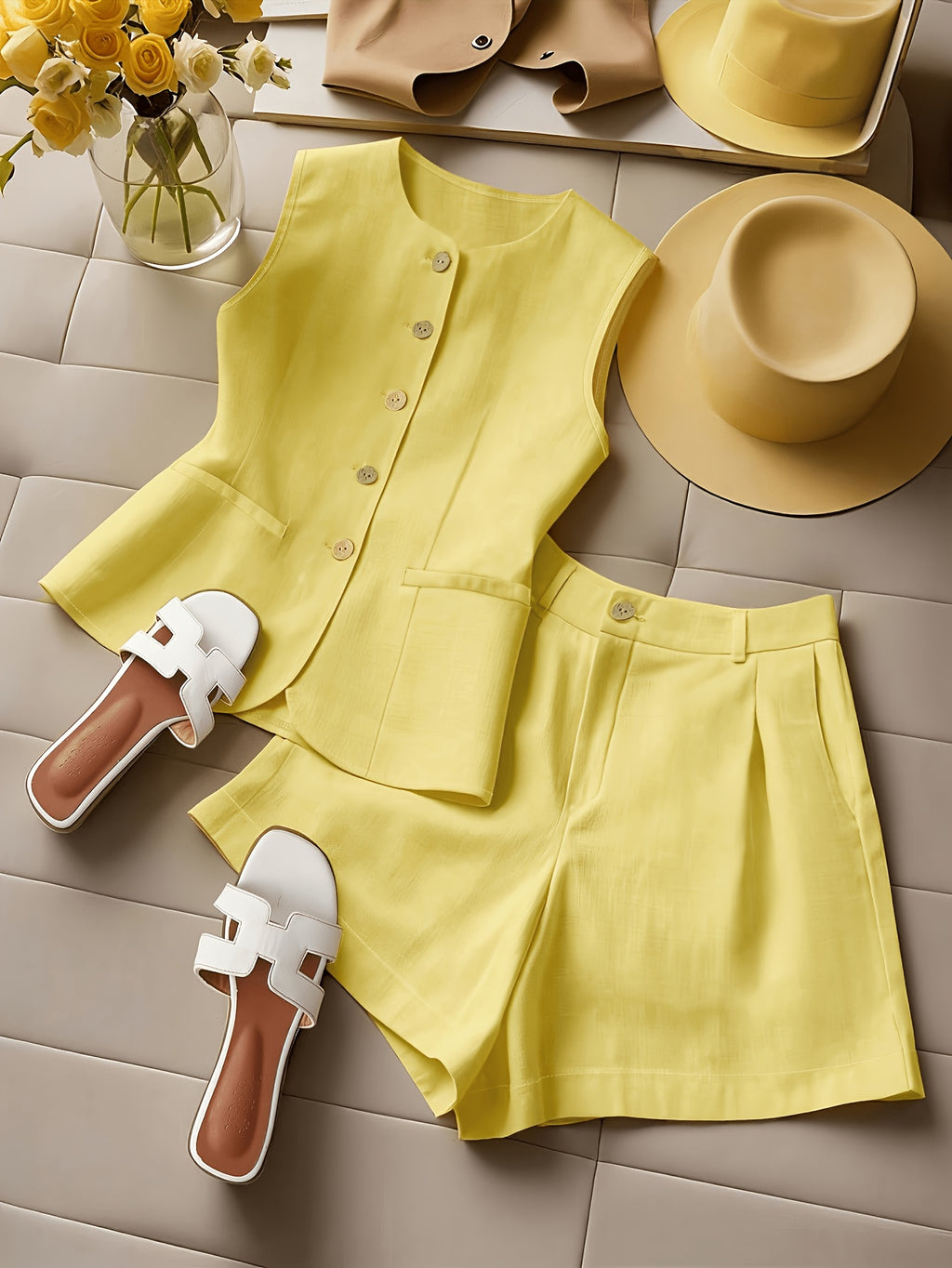 Vest & Shorts Set by Maisonvirelle