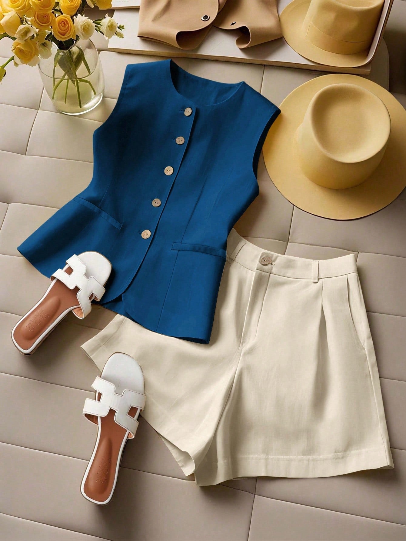 Vest & Shorts Set by Maisonvirelle