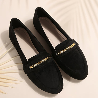 Black Ballet Flats for Women Pointed Toe Slip On Shoes for Office Everyday Outfits