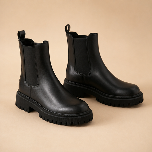 Chelsea Boots for Women Low Heel Round Toe Ankle Boots for Autumn Winter Workwear