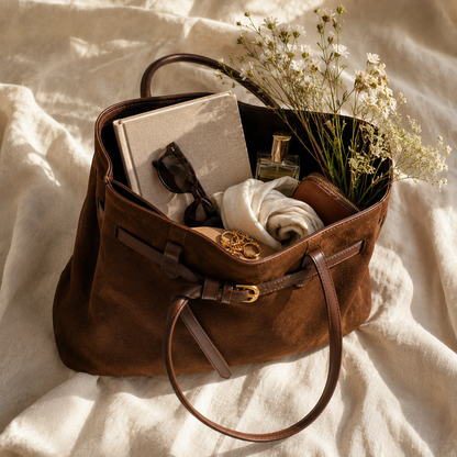 Shoulder Bag for Women Faux Suede Large Handbag for Work Daywear Autumn Winter