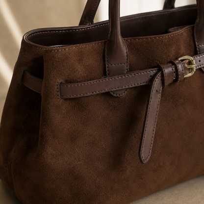 Shoulder Bag for Women Faux Suede Large Handbag for Work Daywear Autumn Winter