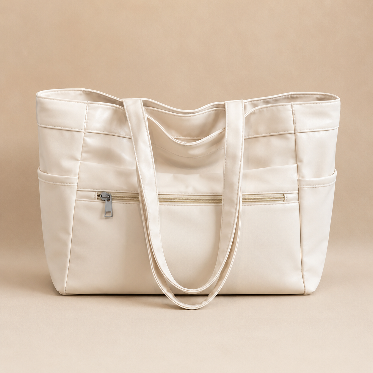 Nylon Tote Bag for Women Large Capacity Zip Shoulder Bag for Work Commute Shopping