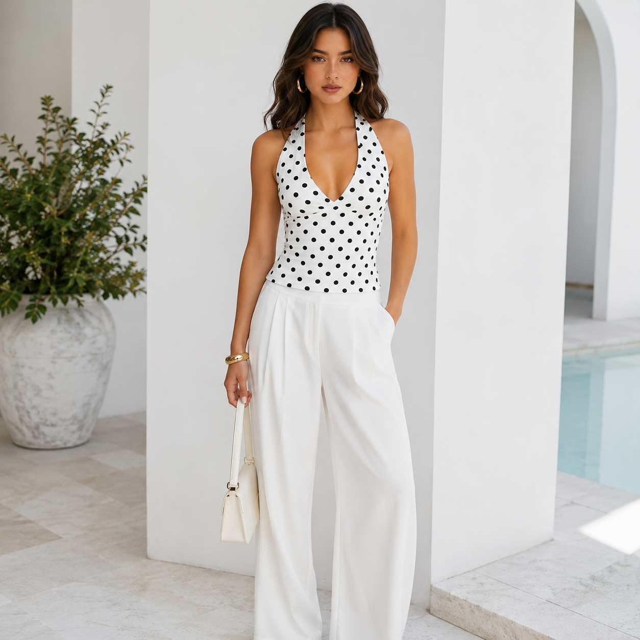 Polka Dot Halter Top