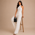 Women's Summer Solid / Color New Backless Asymmetrical Hem Camisole Tank Top and Pants Set