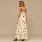 Floral Suspender Dress Summer Lace Stitching V-Neck Long Dress Slim Waist And Temperament Daily Casual Vacation Dating