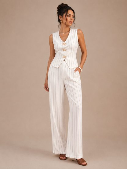 Waistcoat Trouser Set for Women Minimal Tailored Co Ord for Office Events