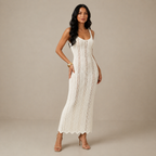 White Crochet Cover-Up Dress