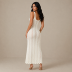White Crochet Cover-Up Dress