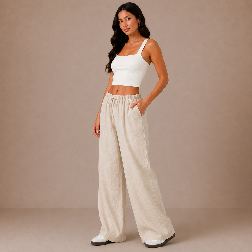 Linen Drawstring Trousers