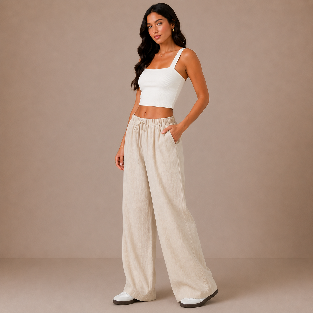 Linen Drawstring Trousers