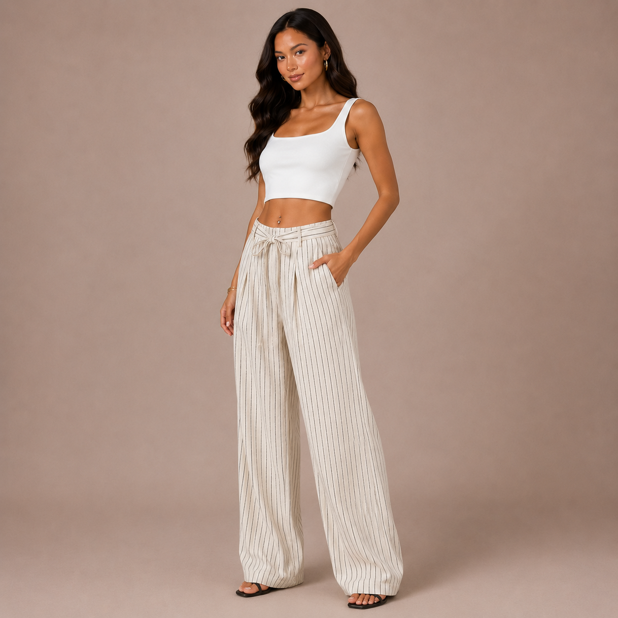 Striped Linen Trousers