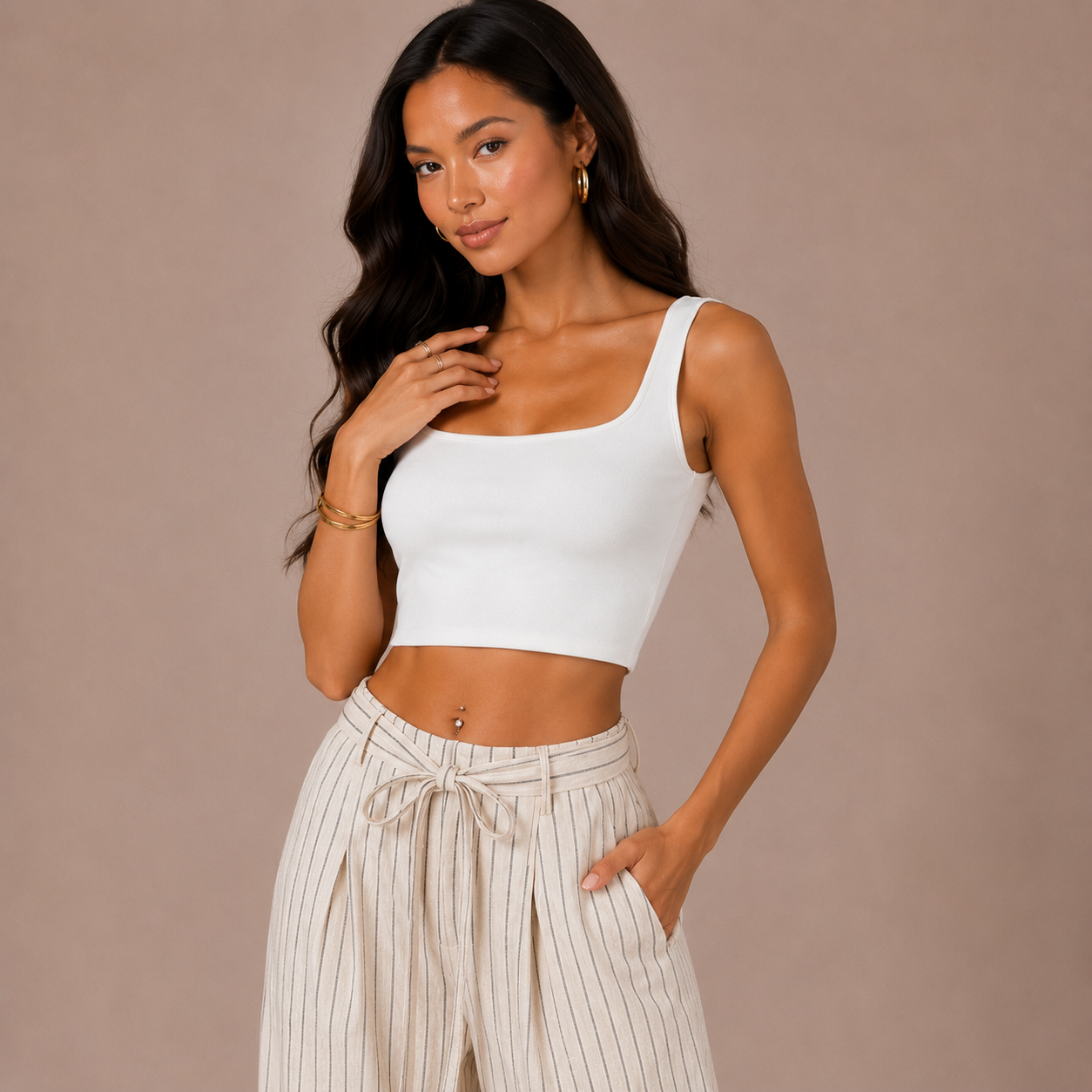 Striped Linen Trousers