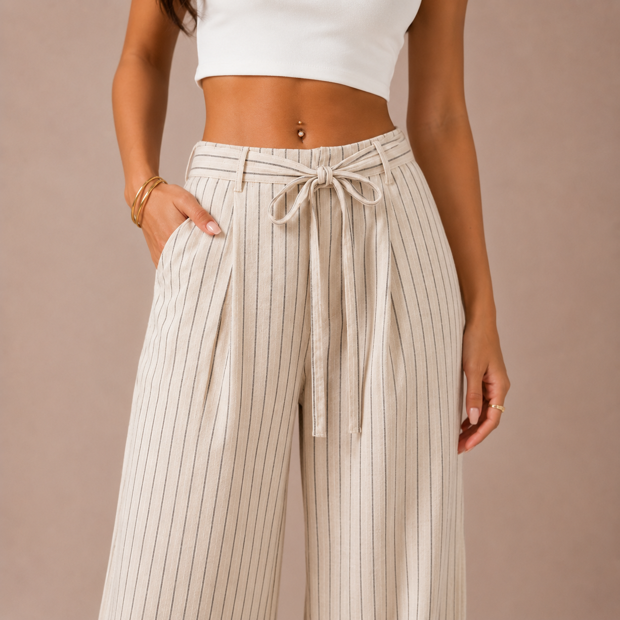 Striped Linen Trousers