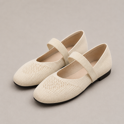 Ballet Flats for Women Single Strap Knit Flat Shoes for Work Travel Everyday