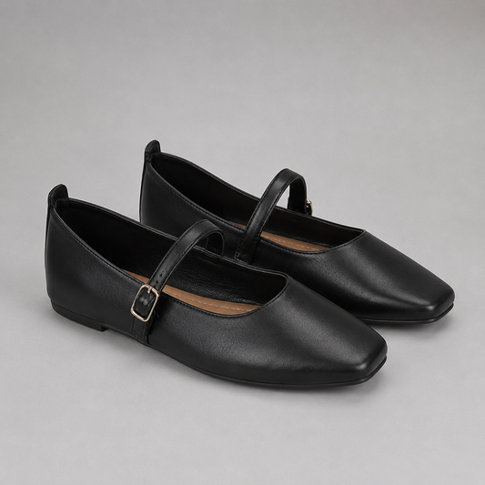 Elegant Mary Jane Shoes for Women Chunky Heel Flat for Office Daily Smart Casual