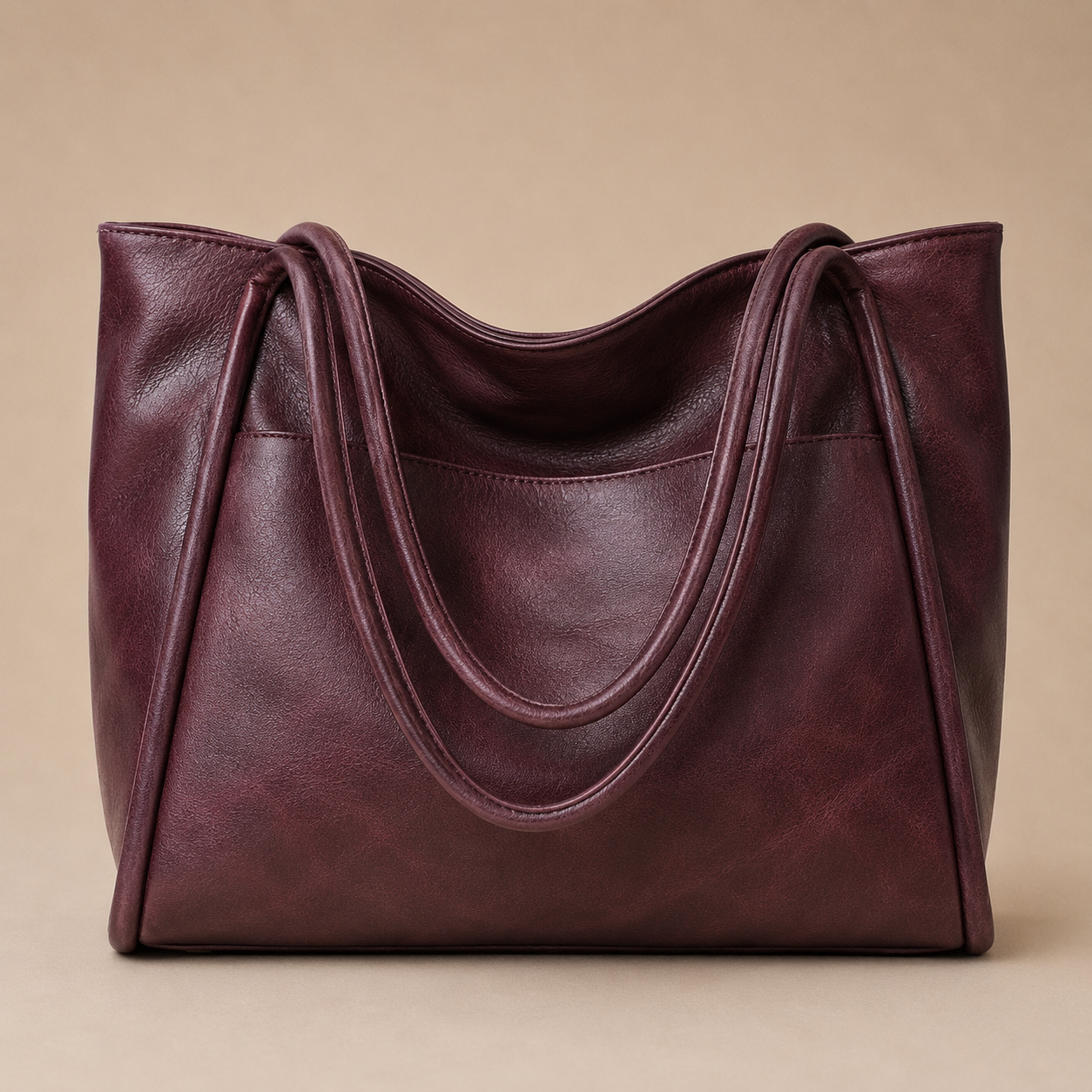 Leather Tote Bag for Women Structured Shoulder Bag for Work Dinner Everyday