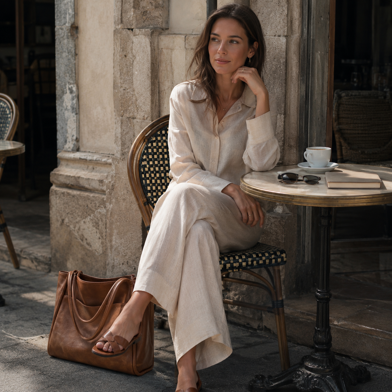 Leather Tote Bag for Women Structured Shoulder Bag for Work Dinner Everyday