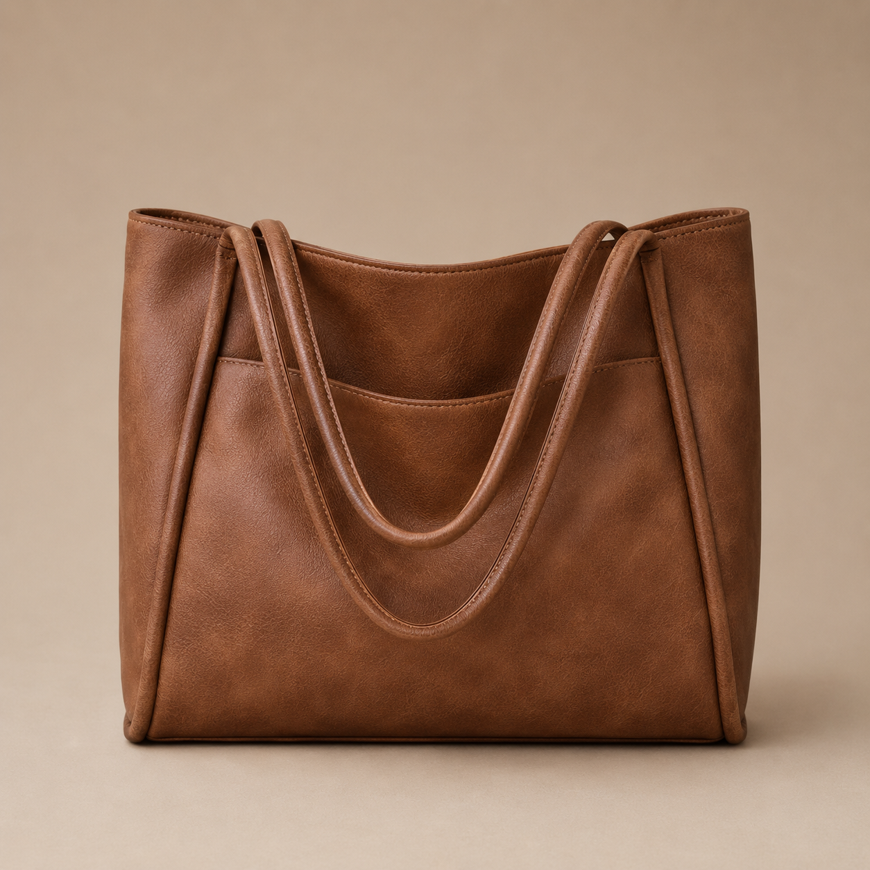 Structured Handbag for Women Leather Look Large Capacity Shoulder Strap for Work Travel Everyday