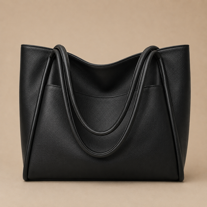 Leather Tote Bag for Women Structured Shoulder Bag for Work Dinner Everyday