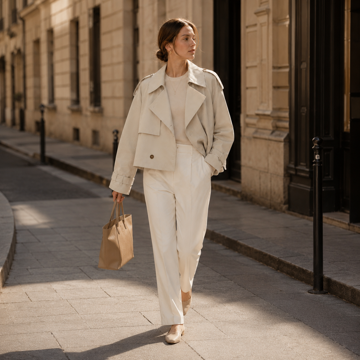 Trench Coat for Women Classic Double Breasted Belted Coat for Work Travel