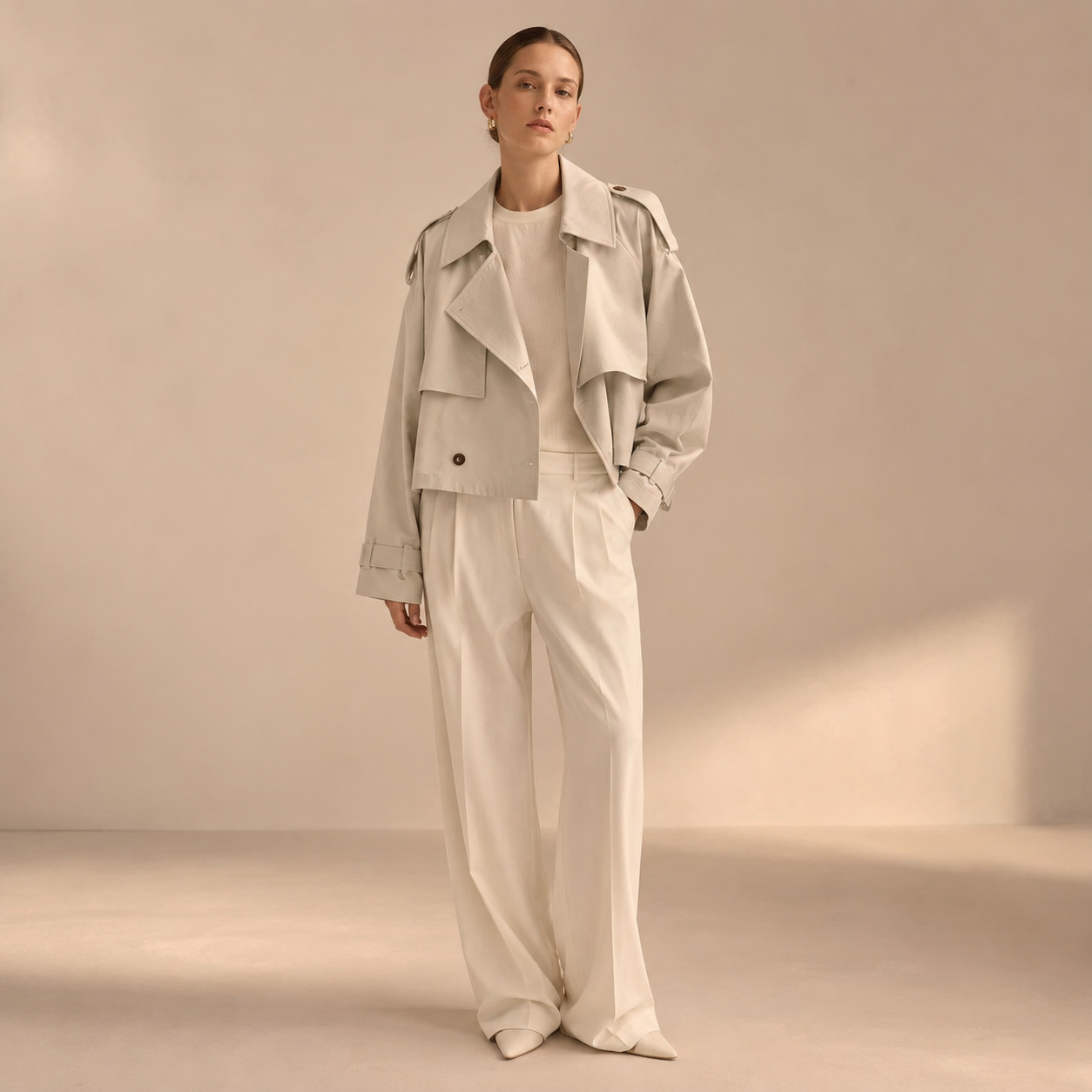 Trench Coat for Women Classic Double Breasted Belted Coat for Work Travel