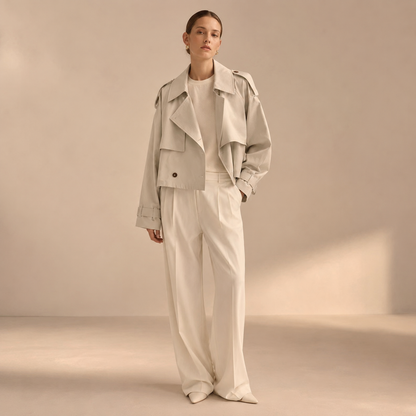 Trench Coat for Women Classic Double Breasted Belted Coat for Work Travel