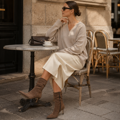 Black Ankle Boots for Women Pointed Toe Side Zip Boots for Office Autumn Winter