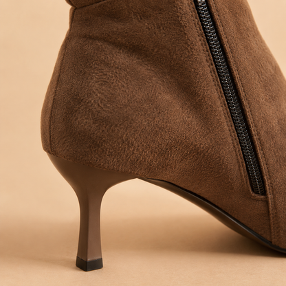 Black Ankle Boots for Women Pointed Toe Side Zip Boots for Office Autumn Winter