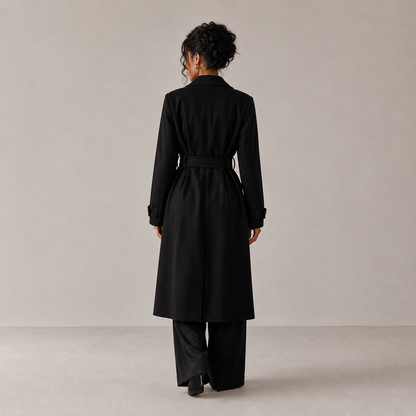 Women'S Large Lapel Cuffs, Split Casual Straight Coat, Elegant, Versatile, Warm Top, Commuting, Going Out, Daily Wear, Temperament Women'S Clothing Coat