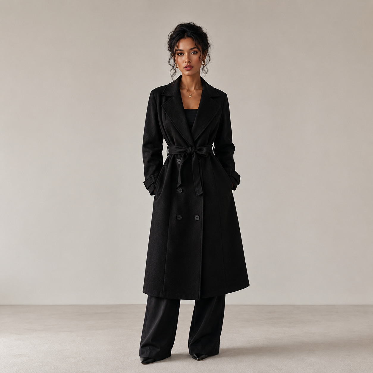 Women'S Large Lapel Cuffs, Split Casual Straight Coat, Elegant, Versatile, Warm Top, Commuting, Going Out, Daily Wear, Temperament Women'S Clothing Coat