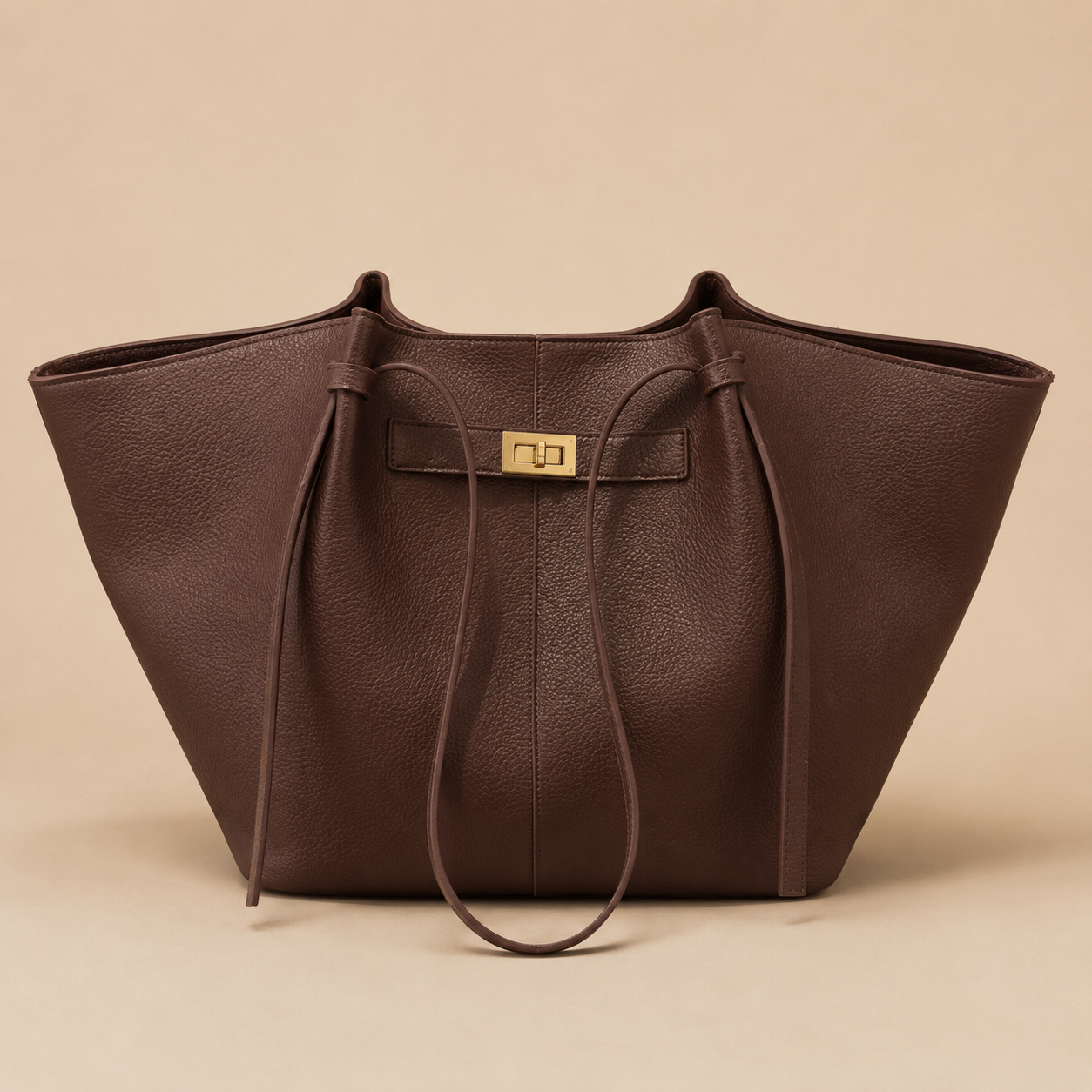Structured Leather Tote Bag for Women Large Capacity Shoulder Strap for Work Travel Everyday
