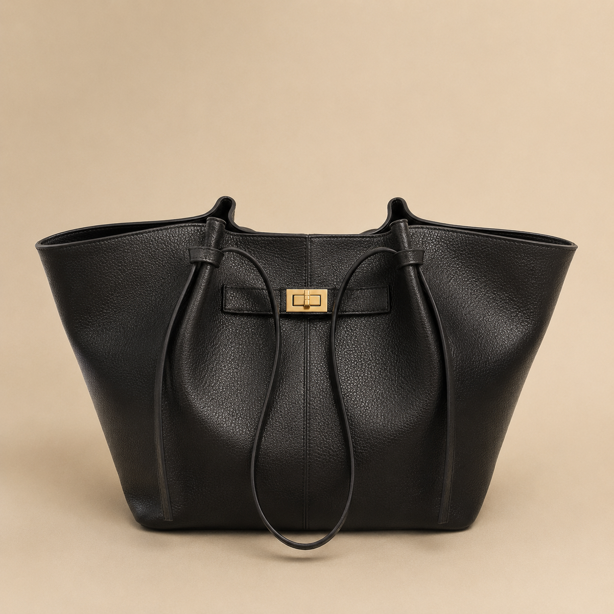 Structured Leather Tote Bag for Women Large Capacity Shoulder Strap for Work Travel Everyday