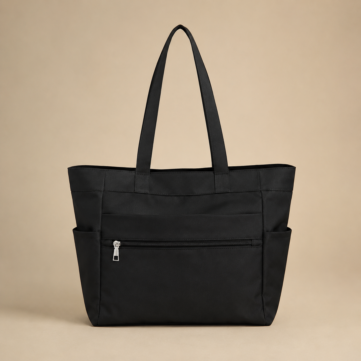 Nylon Tote Bag for Women Large Capacity Zip Shoulder Bag for Work Commute Shopping