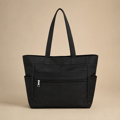 Nylon Tote Bag for Women Large Capacity Zip Shoulder Bag for Work Commute Shopping