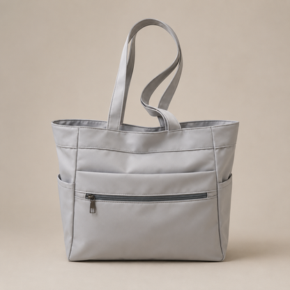 Nylon Tote Bag for Women Large Capacity Zip Shoulder Bag for Work Commute Shopping