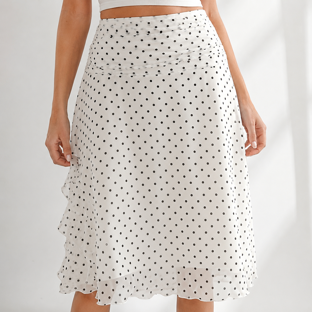 Polka Dot Mesh Skirt