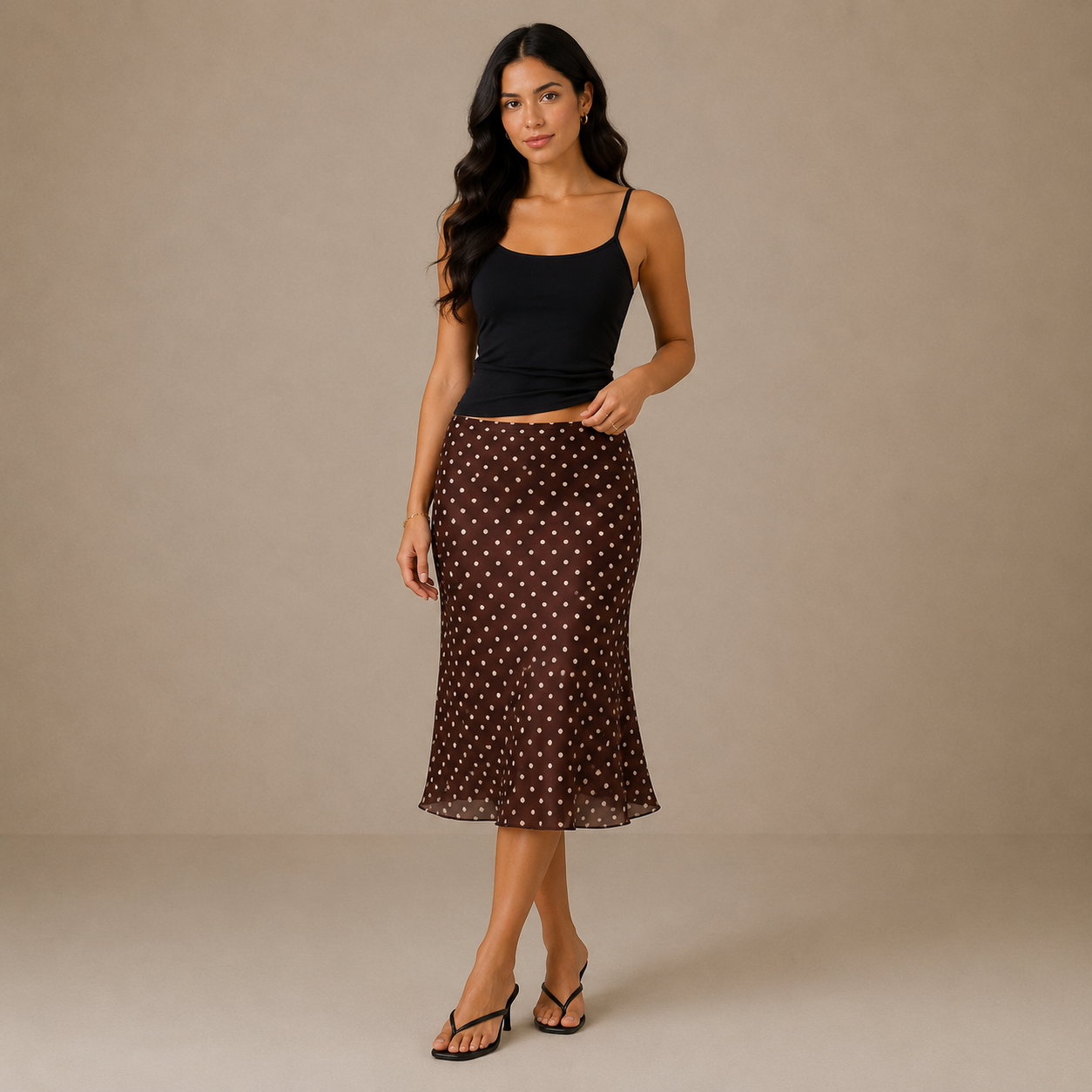 Polka Dot Mesh Skirt