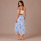 Blue Print A-Line Skirt