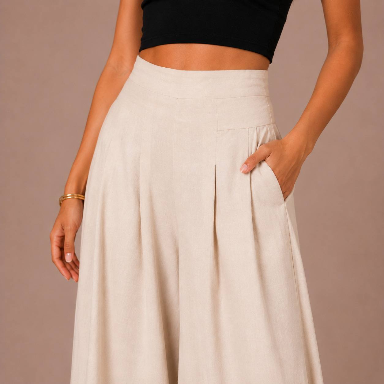Palazzo Wide-Leg Trousers