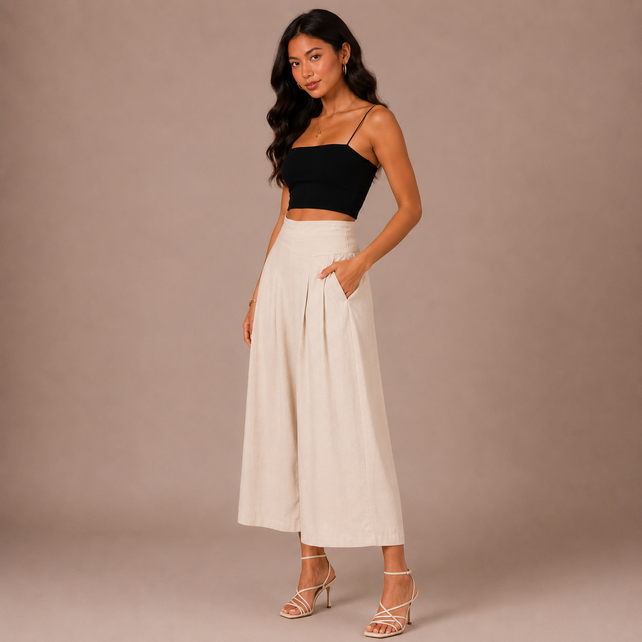 Palazzo Wide-Leg Trousers