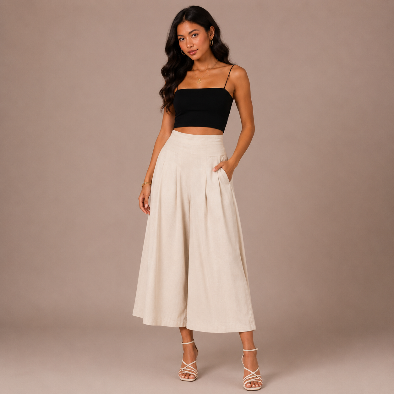 Palazzo Wide-Leg Trousers