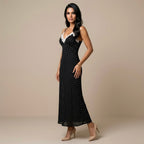 Lace V-Neck Maxi Dress