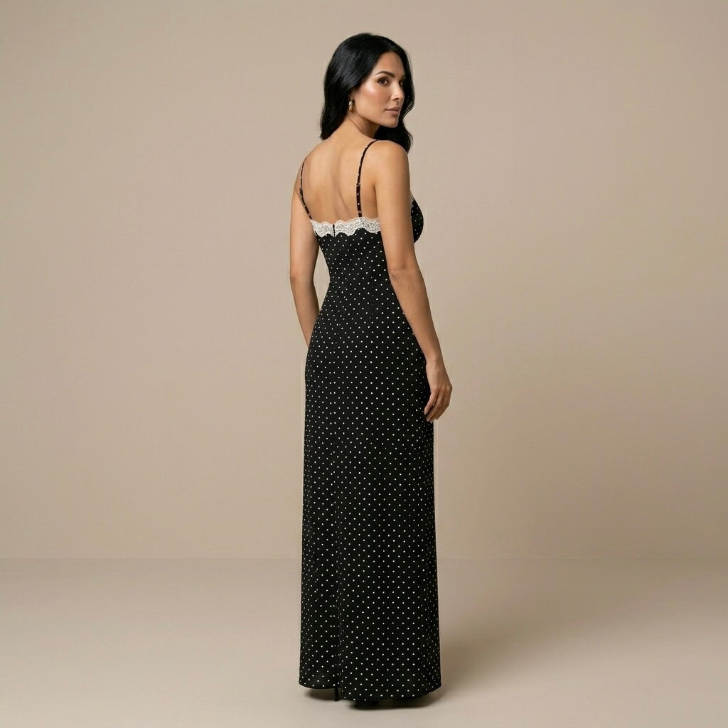 Lace V-Neck Maxi Dress