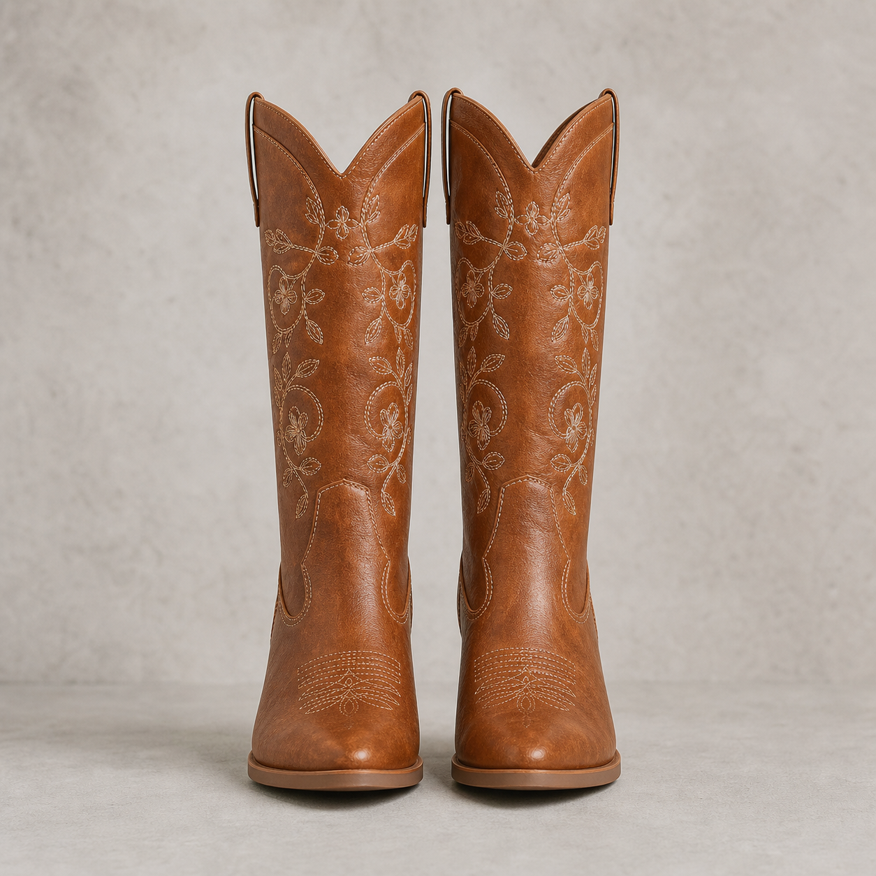 Women's Embroidered Western Cowboy Boots with Fleece Lining and Non-Slip Sole