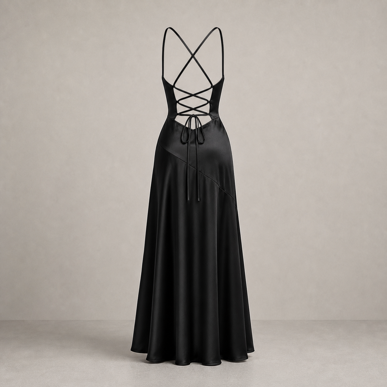 Satin Dress for Women Spaghetti Strap Ruched Open Back Party Wedding Guest Dress