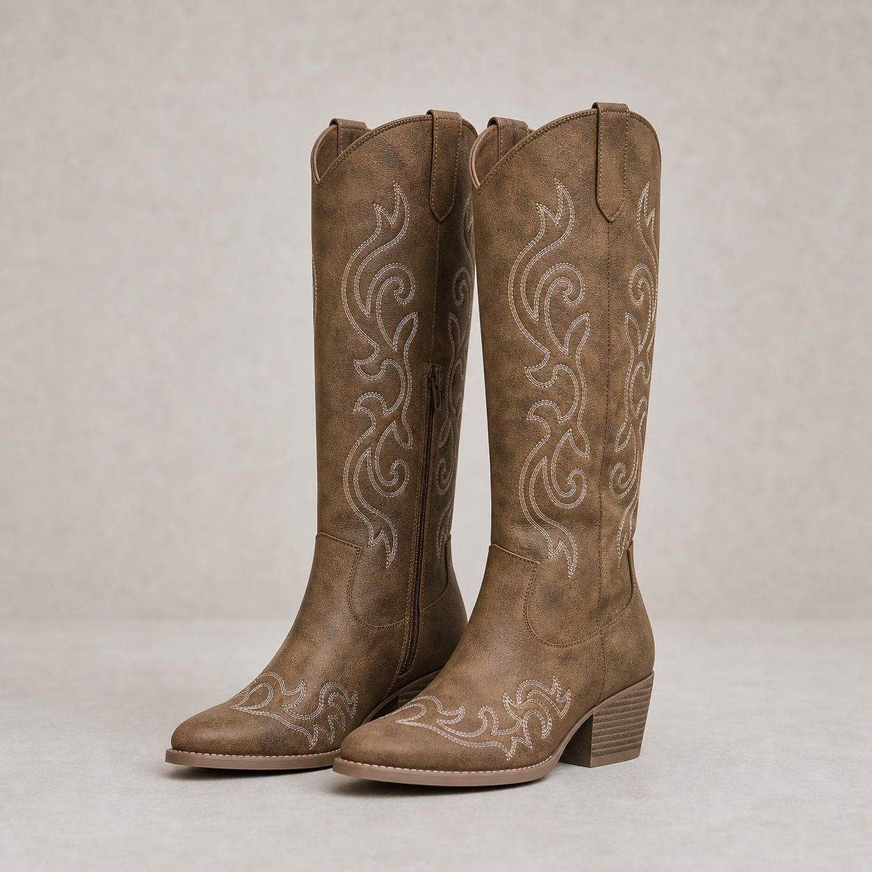 Women's Embroidered Cowboy Boots – Mid-Calf Western Boots for Festivals and Everyday Wear